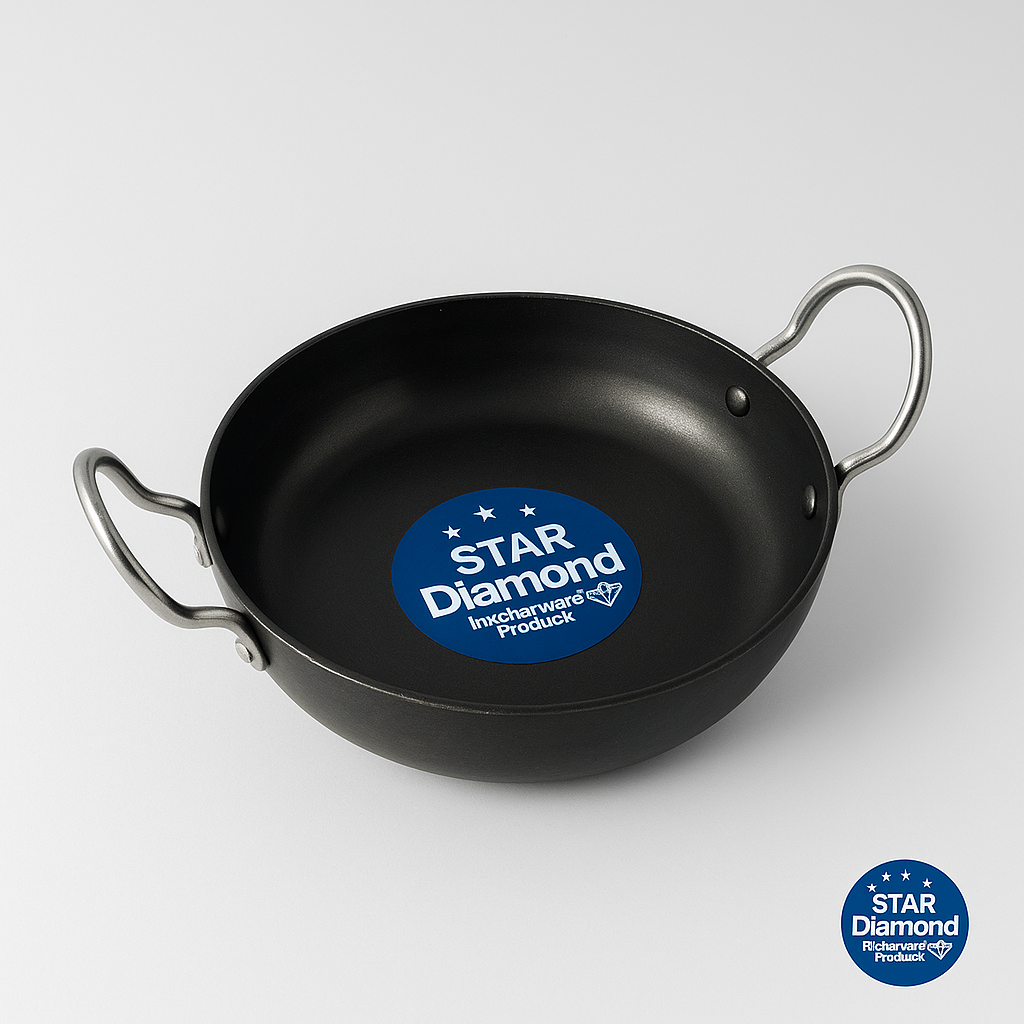 HR Star Diamond 26 Deep Kadhai with Wire Handle